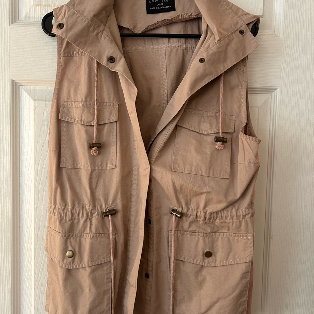 Love Tree Pink Utility Vest with Cinched Waist